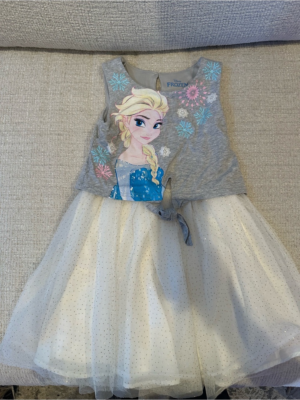 Disney Frozen Elsa Grey and White Tulle Dress for Kids size 6
